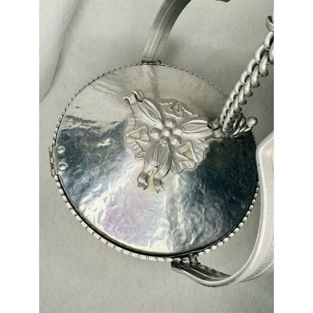 Rodney Kent‎ Hammered Aluminum Ice Bucket Mid-Century Modern Silver